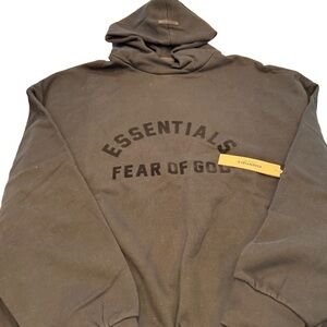 Fear Of God Essentials Arch Logo hoodie Core  Jet Black Size XL NWT